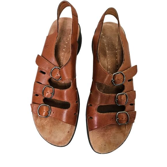 Clarks Springers tan Leather sandals. Size 10N - Picture 2 of 9